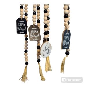 Wood beads/tie backs